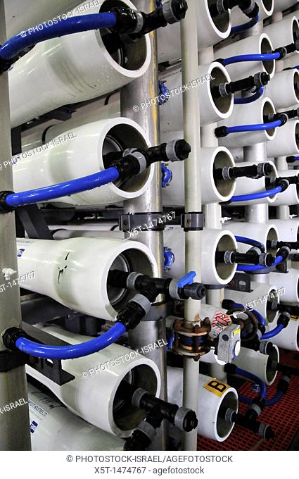 Desalination plant  A bank of Reverse Osmosis membrane filters  This facility turns salt water into drinking water using the Reverse Osmosis Process and will...