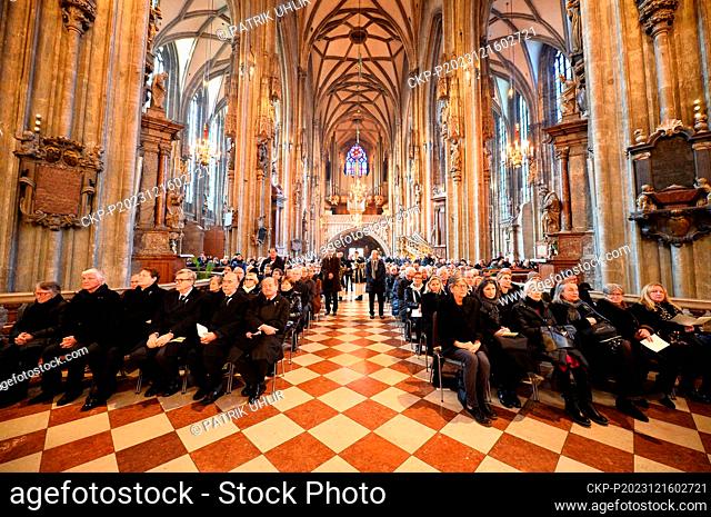 Requiem mass led by Archbishop of Vienna and Cardinal Christoph Schonborn in commemoration of late Czech ex-minister Karel Schwarzenberg in St
