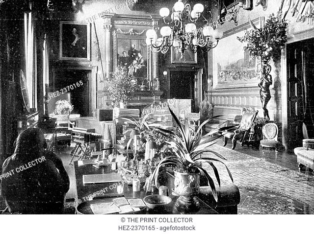 A salon, Sandringham House, Norfolk, 1910. A photograph from Lady's Pictorial, 14th May 1910