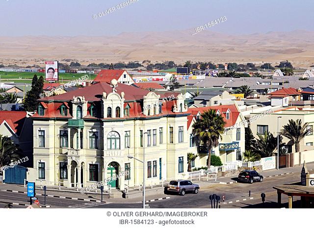 View on the Hohenzollern-Haus building, architecture from the German colonial period, Swakopmund, Erongo region, Namibia, Africa