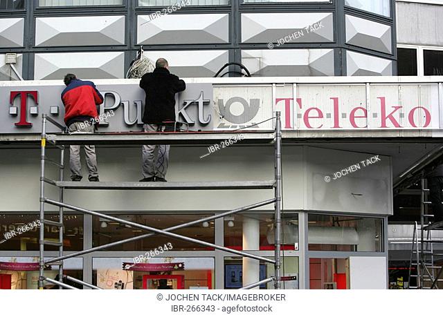 DEU, Germany, Bottrop : Renovation of an old Telekom shop, german Telecommunication and phone company. New name is T-Punkt
