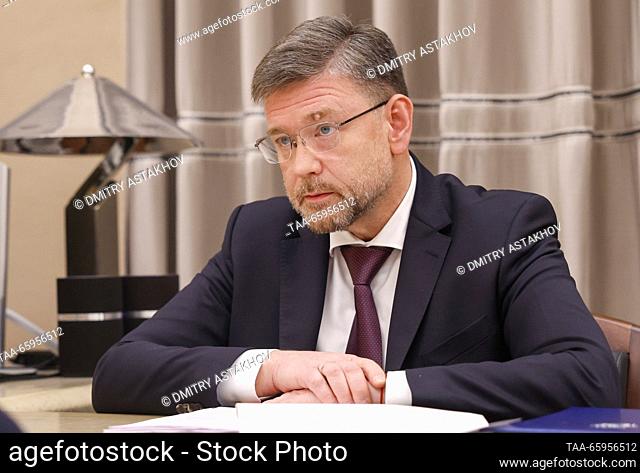 RUSSIA, MOSCOW - DECEMBER 21, 2023: Igor Shumakov, head of the Russian Federal Service for Hydrometeorology and Environmental Monitoring (Roshydromet)