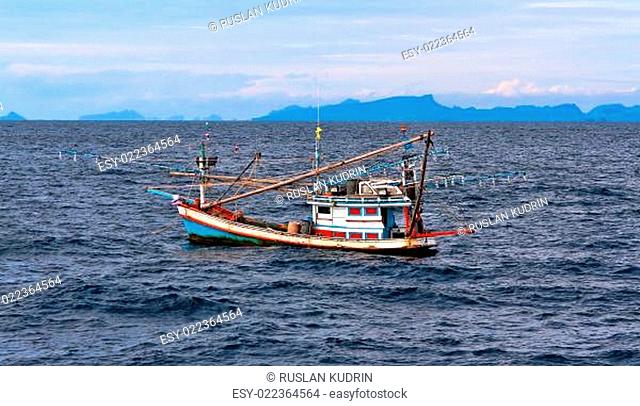 Thai fishing schooner at sea