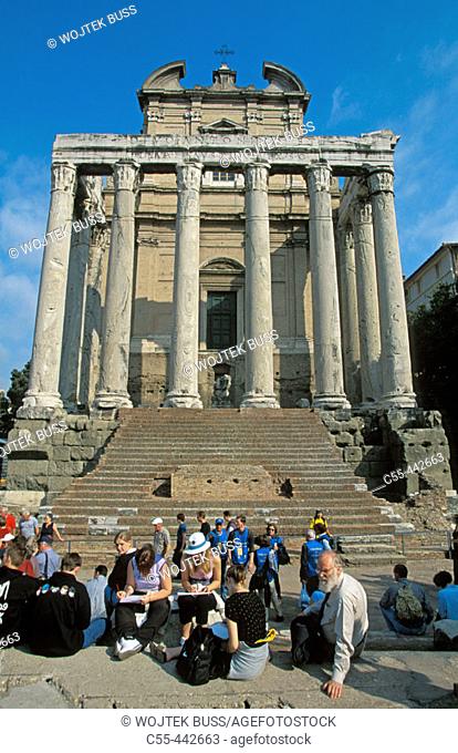 Temple of Antoninus and Faustina. Roman Forum. Rome. Italy