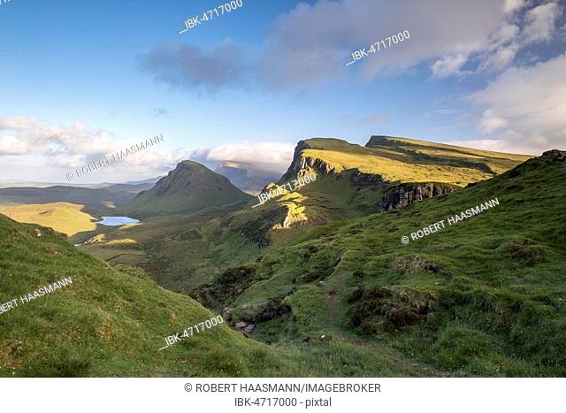 Quiraing Rock Landscape, Trotternish Ridge, Highlands, Isle of Skye, Inner Hebrides, Scotland, United Kingdom