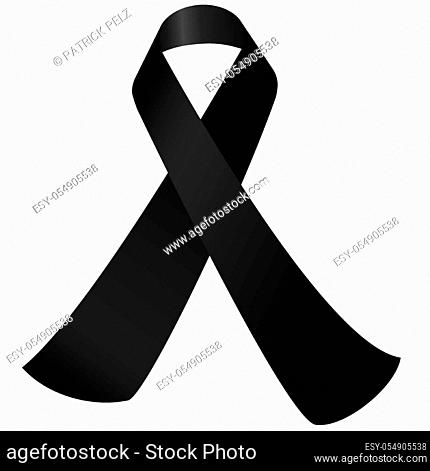 mourning concept with black awareness ribbon isolated