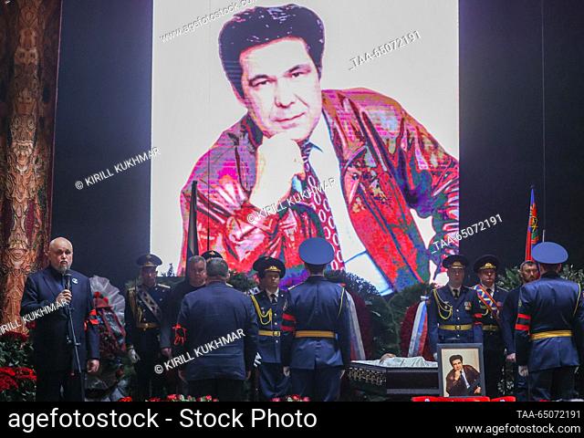 RUSSIA, KEMEROVO - NOVEMBER 22, 2023: A farewell ceremony for Aman Tuleyev, Kemerovo Region Governor in 1997-2018, takes place at the Kuzbass Musical Theatre