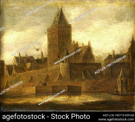 View of the Valkhof in Nijmegen, View of the Valkhof in Nijmegen. In the foreground the water of the Waal., Jan van Goyen (manner of), c