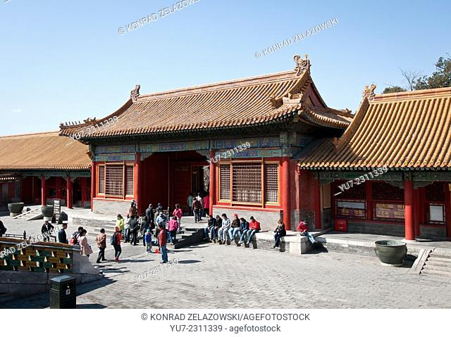 Kunning men (Gate of Earthly Tranquility) - entrance gate to Imperial Garden in Forbidden City, Beijing, China