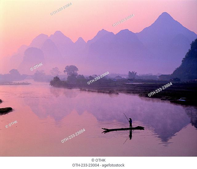 The Li River at dawn, Guilin, China