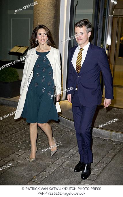 Crown Prince Frederik (R) and Crown Princess Mary of Denmark attend a reception for the Royal Family of Denmark hosted by the Turkish President Abdullah Gul at...