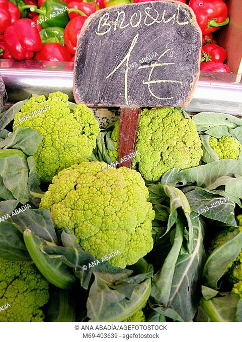 Broccoli. La Boquería market. Barcelona. Spain