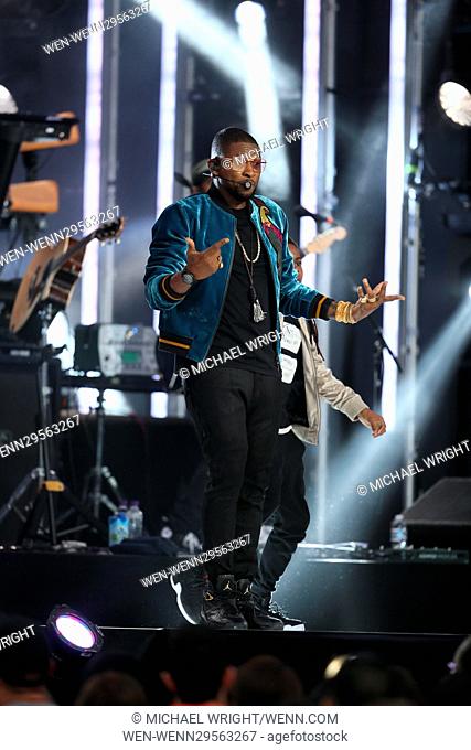 Usher Raymond performing on Jimmy Kimmel Live! Featuring: Usher Raymond Where: Los Angeles, California, United States When: 20 Sep 2016 Credit: Michael...