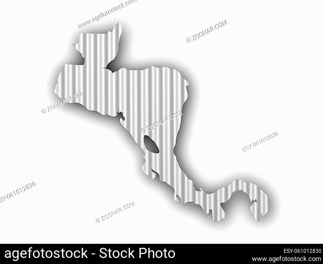 Karte von Zentralamerika auf Wellblech - Map of Central America on corrugated iron