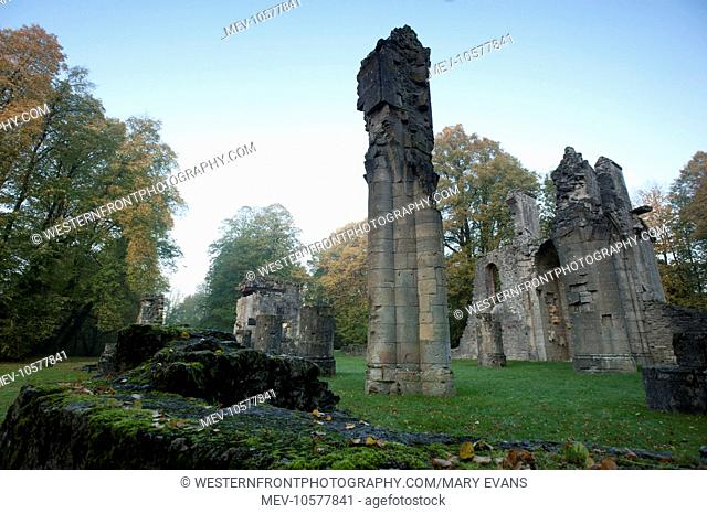 Battle of Argonne. Mont Faucon  This is the ruined church atop the hill with an observation post known as the Tour de Kron Prinz
