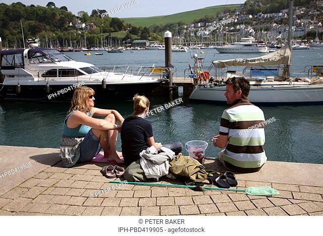 England Devon Dartmouth Enjoying the delights of the River Dart from the Quayside