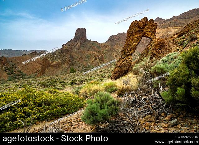 Teide National Park on Tenerife island in Spain with stunning views over lava fields