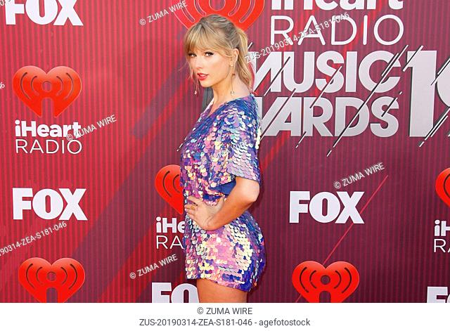 March 14, 2019 - Los Angeles, CA, USA - LOS ANGELES, CALIFORNIA - MARCH 14: Taylor Swift attends the 2019 iHeartRadio Music Awards which broadcasted live on FOX...