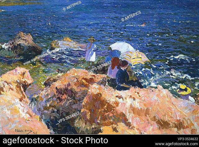 Joaquín Sorolla Y Bastida - On Rocks Jave 1905