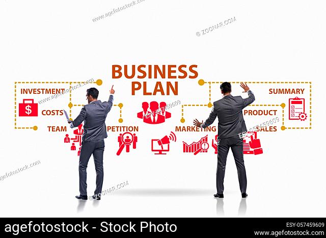 Business plan concept with the businessman