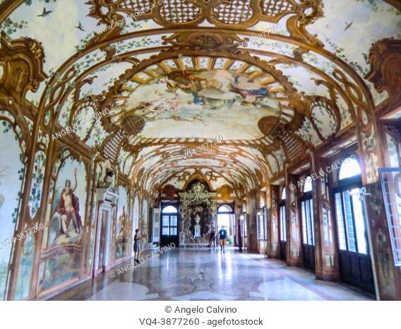 La Galleria del Passerino nella Corte Vecchia del Palazzo Ducale di Mantova, Mantua, Fresco by Anton Maria Viani, Castello di San Giorgio in Palazzo Ducale...