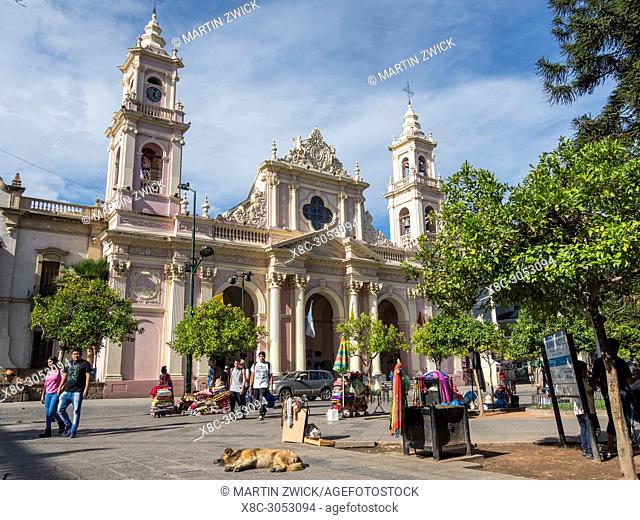 Salta Cathedral (Santuario Nuestro Senor y la Virgen del Milagro). Town Salta in the north of Argentina located in the foothills of the Andes