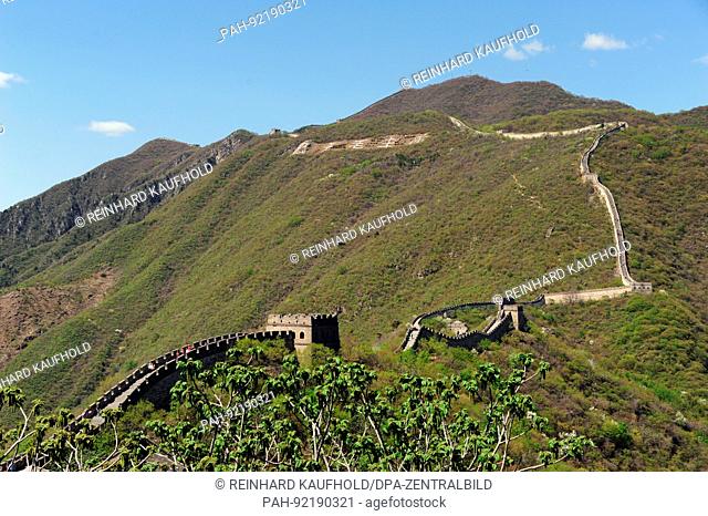 The section of the Great Wall of China near Mutianyu is only 70 kilometres away from the centre of Beijing and tends to be rarely visited by tourists