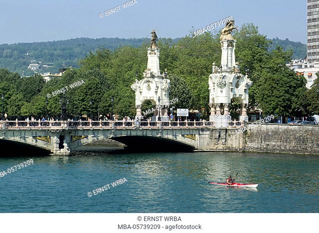 Maria Christina bridge over Rio Urumea, Donostia-San Sebastián, Gipuzkoa, the Basque Provinces, Spain