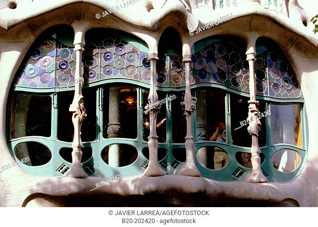 Batllo House (1904-1906), by Gaudi. Barcelona. Spain