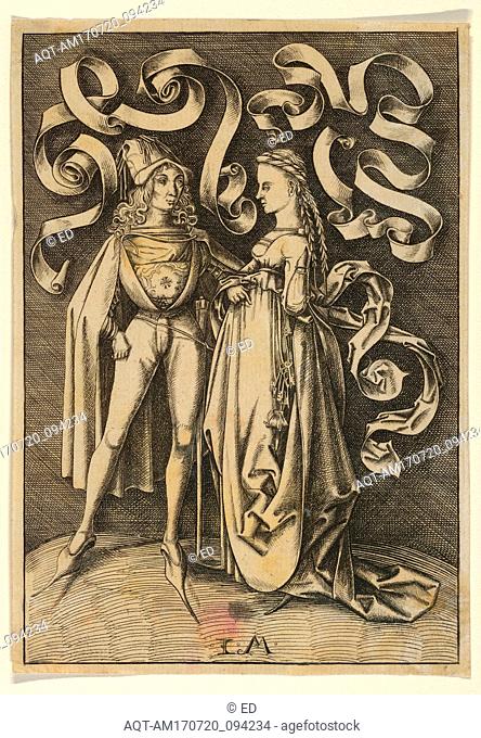 Drawings and Prints, Print, The Knight and the Lady, Artist, After, Israhel van Meckenem, Anonymous, German, Meckenem ca