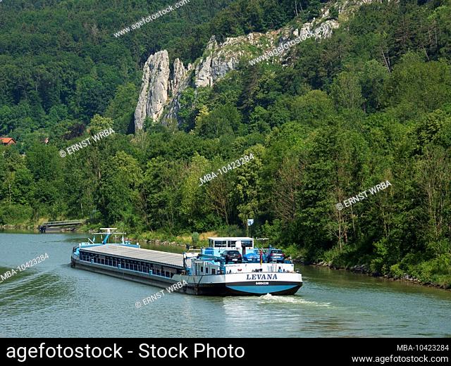 Ship, Main-Danube Canal, Altmühltal, Bavaria, Germany