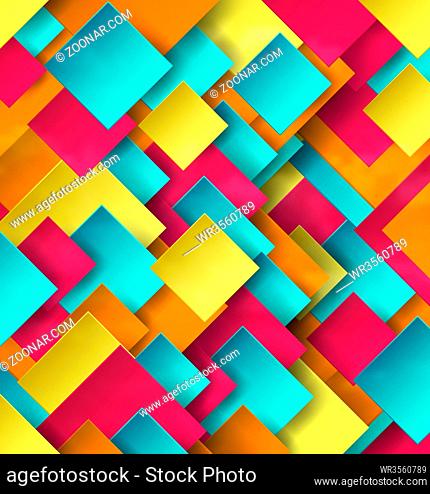 Abstract Geometric Colorful Design Background With Rhombus And Shadow