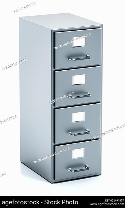 File cabinet isolated on white background. 3D illustration