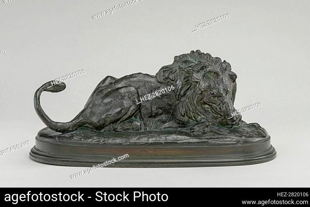 Lion Devouring a Doe, model 1837, cast by 1873. Creator: Antoine-Louis Barye