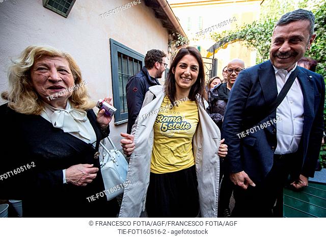 Virginia Raggi candidate for Mayor of Rome at the Restaurant La locanda dei girasoli, Rome, ITALY-16-05-2016