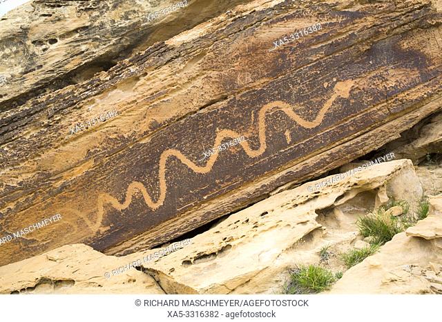 The Snake Petroglyph Panel, San Rafael Swell, Utah, USA