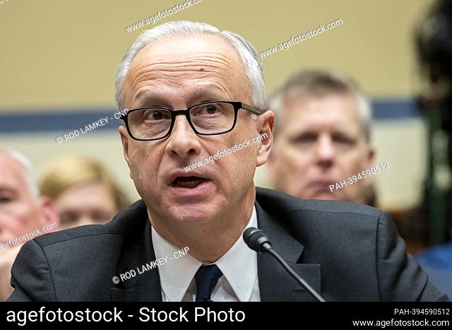 James Baker, former Deputy General Counsel, Twitter, responds to questions during a House Committee on Oversight and Accountability hearing €œProtecting Speech...