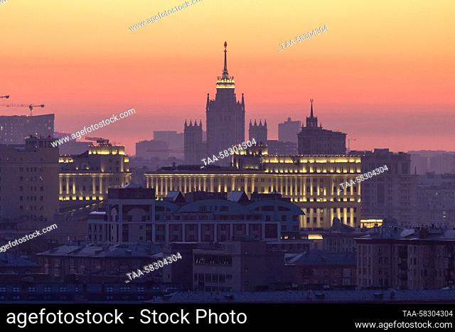 RUSSIA, MOSCOW - APRIL 8, 2023: A view of the Kotelnicheskaya Embankment Building. Marina Lystseva/TASS