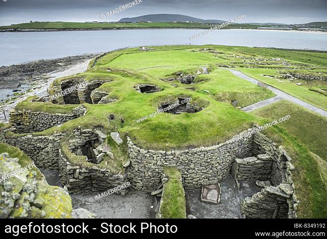Jarlshof, prehistoric excavation site, Sumburgh, Mainland, Shetland Islands, Scotland, Great Britain