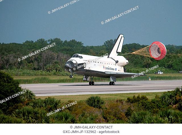 The Space Shuttle Endeavour and its crew land on July 31, 2009 at NASA's Kennedy Space Center in Cape Canaveral, Florida