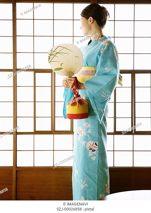 Woman wearing Yukata