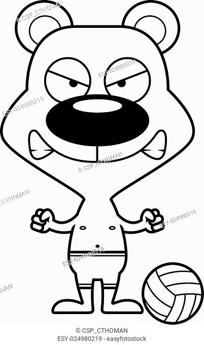Cartoon Angry Beach Volleyball Player Bear, Stock Vector, Vector And Low  Budget Royalty Free Image. Pic. ESY-024980219 | agefotostock