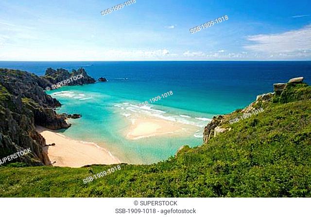 Pednvounder Beach near Porthcurno Cornwall England GB Great Britain UK United Kingdom British Isles Europe EU