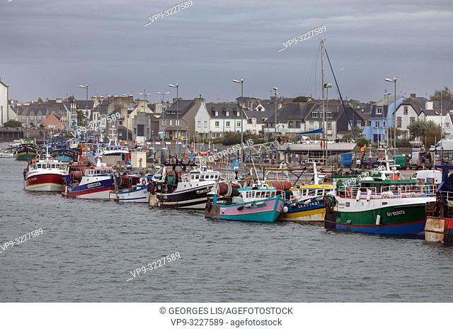 trawler fishing boats, Le Guilvinec port, Finistere, Bretagne, France