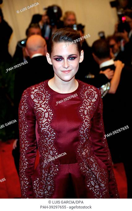 Actress Kristen Stewart arrives at the Costume Institute Gala for the ""Punk: Chaos to Couture"" exhibition at the Metropolitan Museum of Art in New York City
