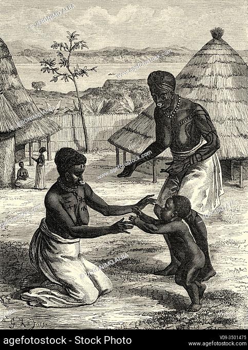 Women Mannganya and Matchinga from African tribe in Zanzibar. The Last Journals of David Livingstone Scottish missionary and explorer, 1866-1873