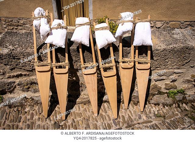 Traditional Wooden Stilts, Anguiano used by danzadores.La Rioja.Spain