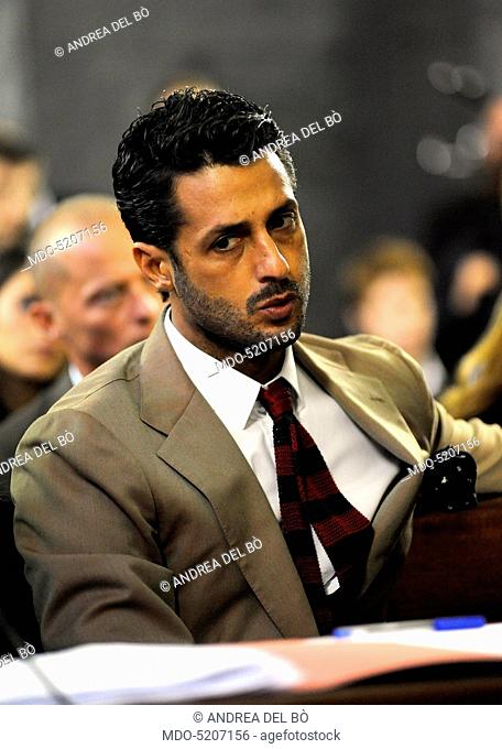 TV personality and entrepreneur Fabrizio Corona in court during his trial. Milan, Italy. 11th November 2010