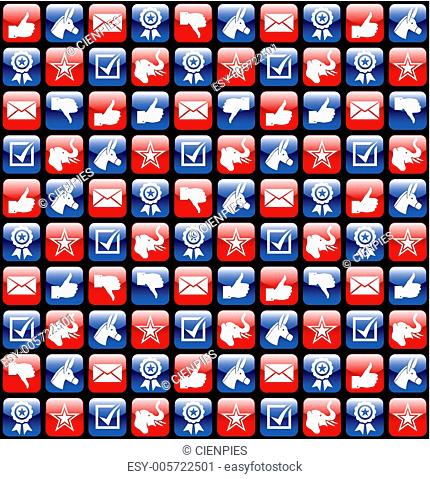 USA elections glossy internet icons pattern