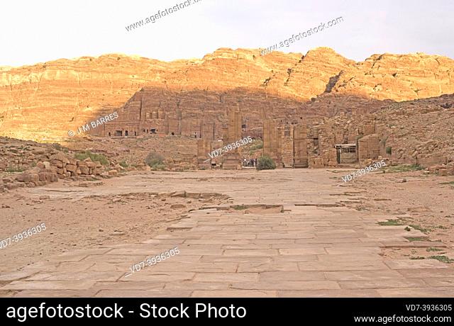 Petra, Cardo Maximus (Roman period). Ma'an Governorate, Jordan